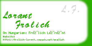 lorant frolich business card